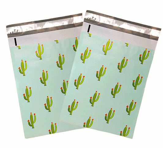 Cactus Mint Poly Mailers Size 10x13 Colorful Shipping Bags - Shipping In Style