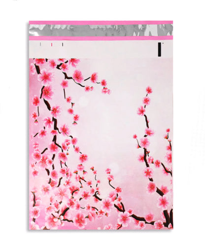 Cherry Blossom Pink Poly Mailers Size 10x13 Colorful Shipping Bags - Shipping In Style