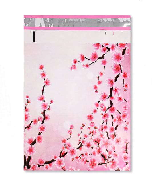 Cherry Blossom Pink Poly Mailers Size 10x13 Colorful Shipping Bags - Shipping In Style