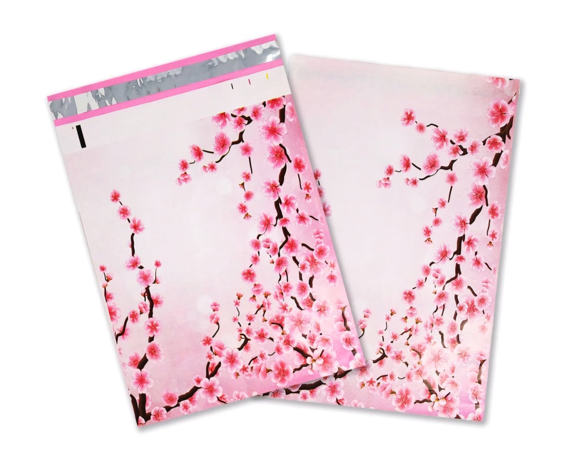 Cherry Blossom Pink Poly Mailers Size 10x13 Colorful Shipping Bags - Shipping In Style