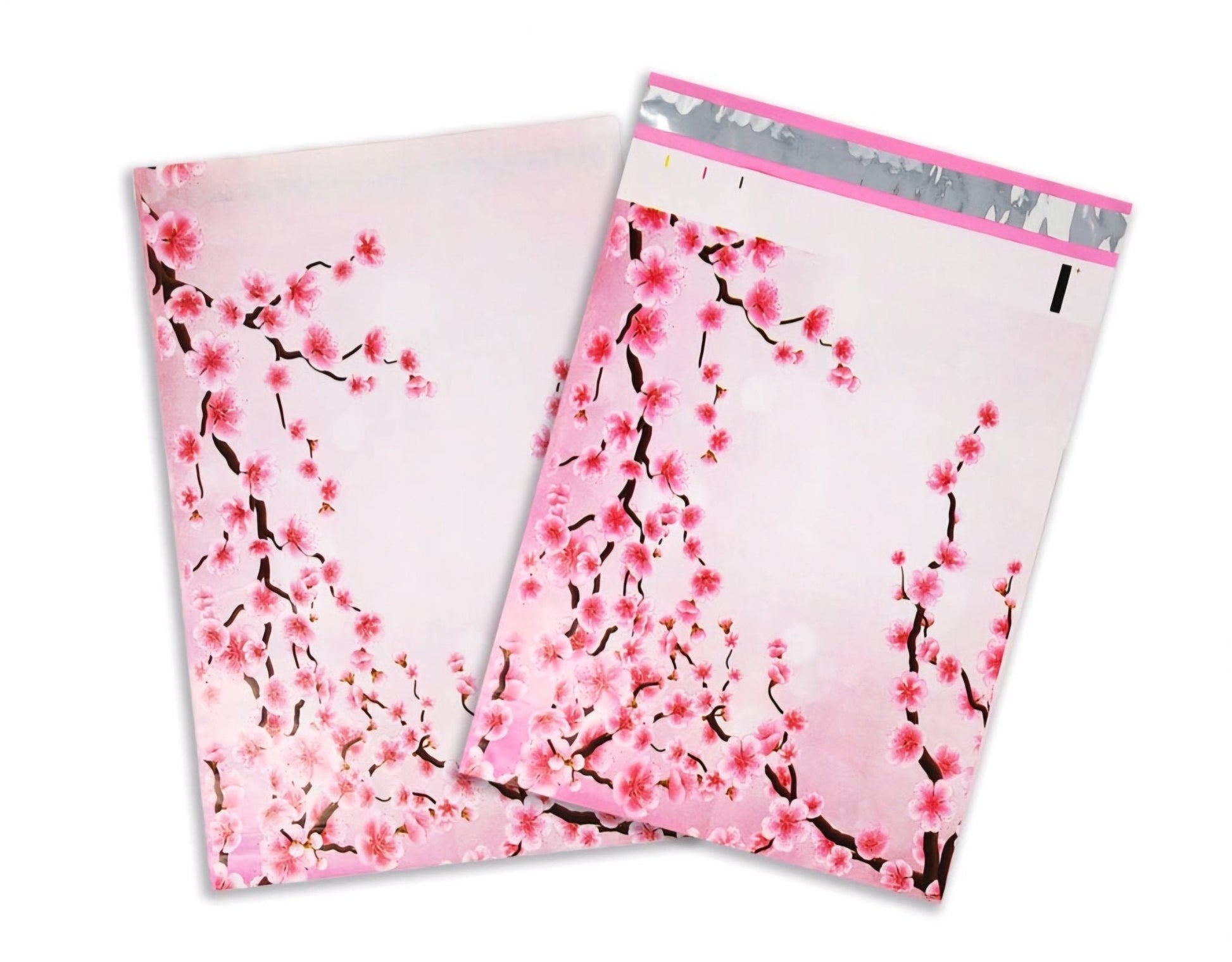 Cherry Blossom Pink Poly Mailers Size 10x13 Colorful Shipping Bags - Shipping In Style