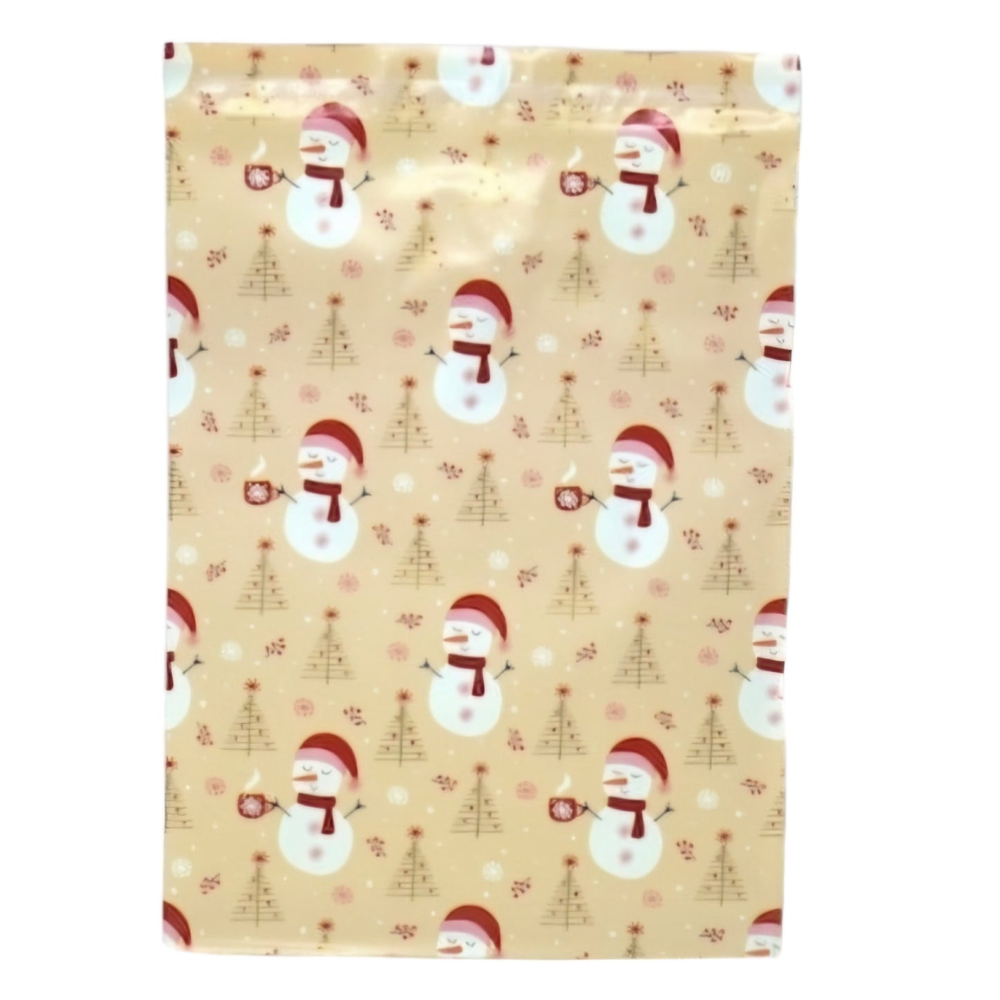 Christmas Snowman Santa Hat Beige Poly Mailers Size 14x17 Shipping Bags - Shipping In Style