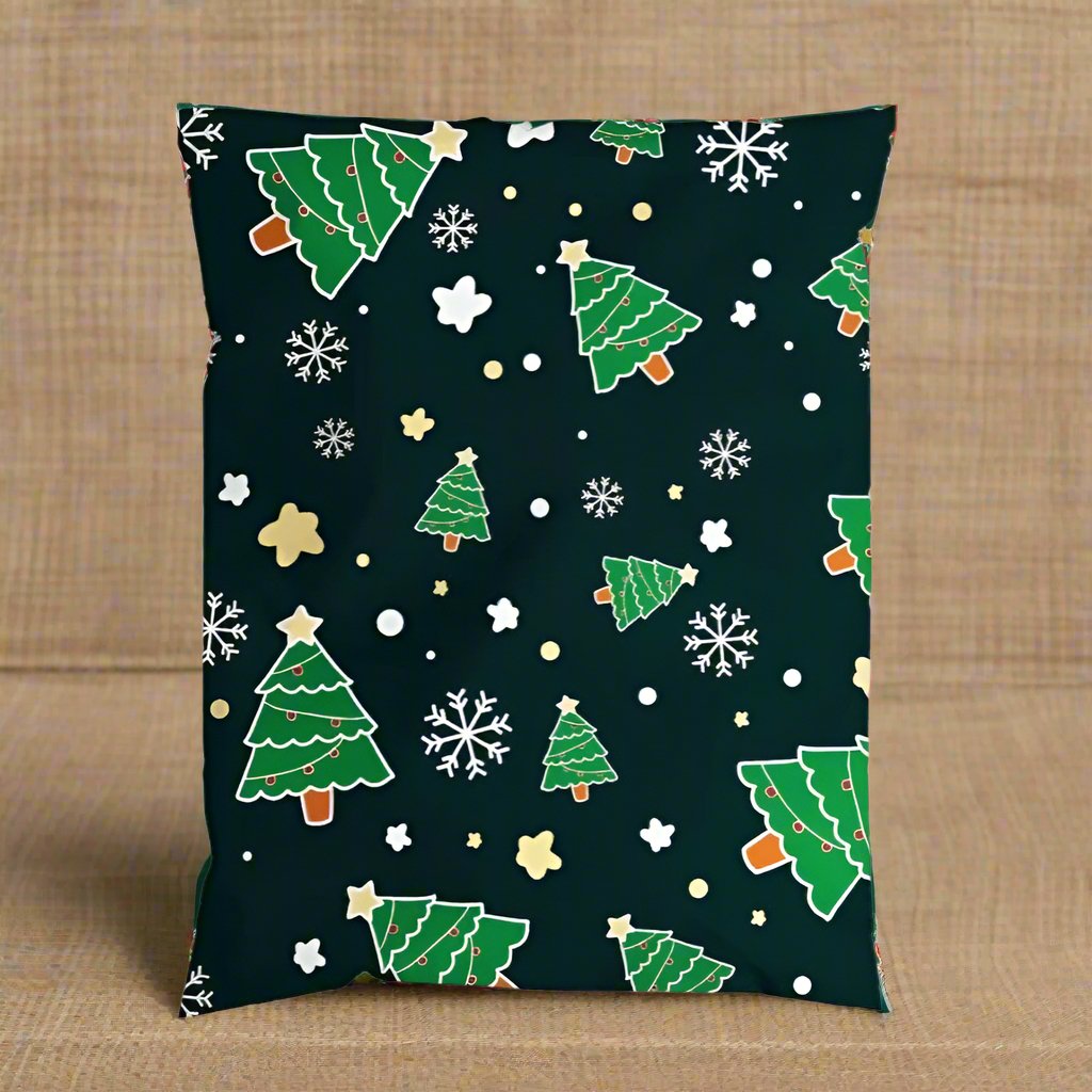 Christmas Tree Poly Mailers Size 10x13 Shipping Bags - Shipping In Style