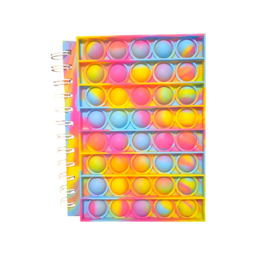 Colorful Fidget Bubble Pop Notebook Tie Dye Rainbow Spiral Journal - Shipping In Style