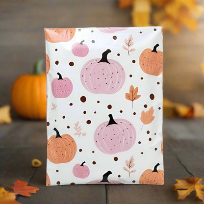 Fall Pumpkin Poly Mailers Size 10x13 Halloween Shipping Bags - Shipping In Style