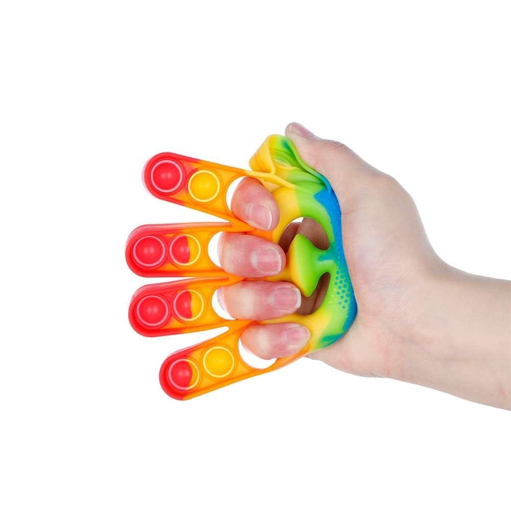 Fidget Popper Hand Snapper Bubble Pop Toy Rainbow Grip - Shipping In Style