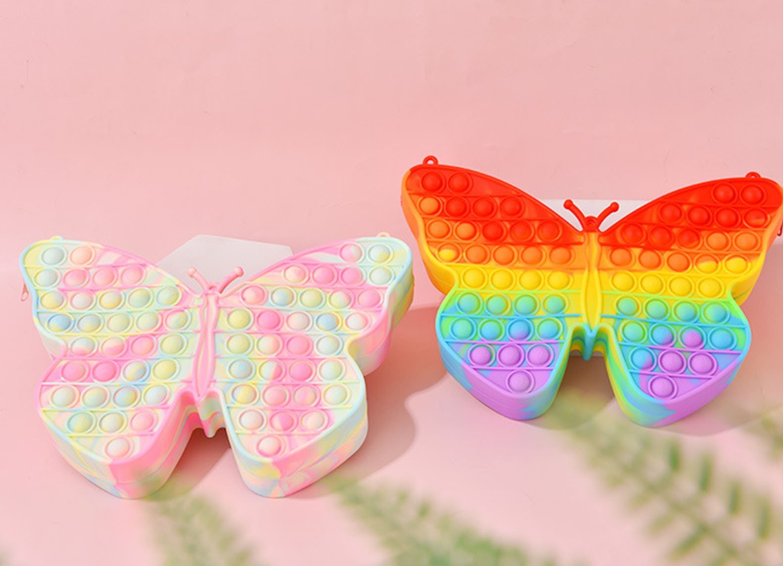 Fidget Popper Large Butterfly Bubble Pop Toy Crossbody Bag Rainbow - Shipping In Style
