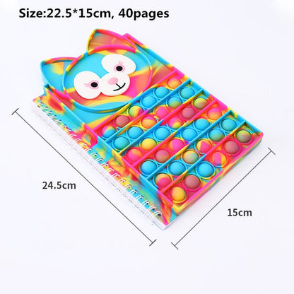 Fox Fidget Notebooks Bubble Pop Toy Popper Note Book - Shipping In Style