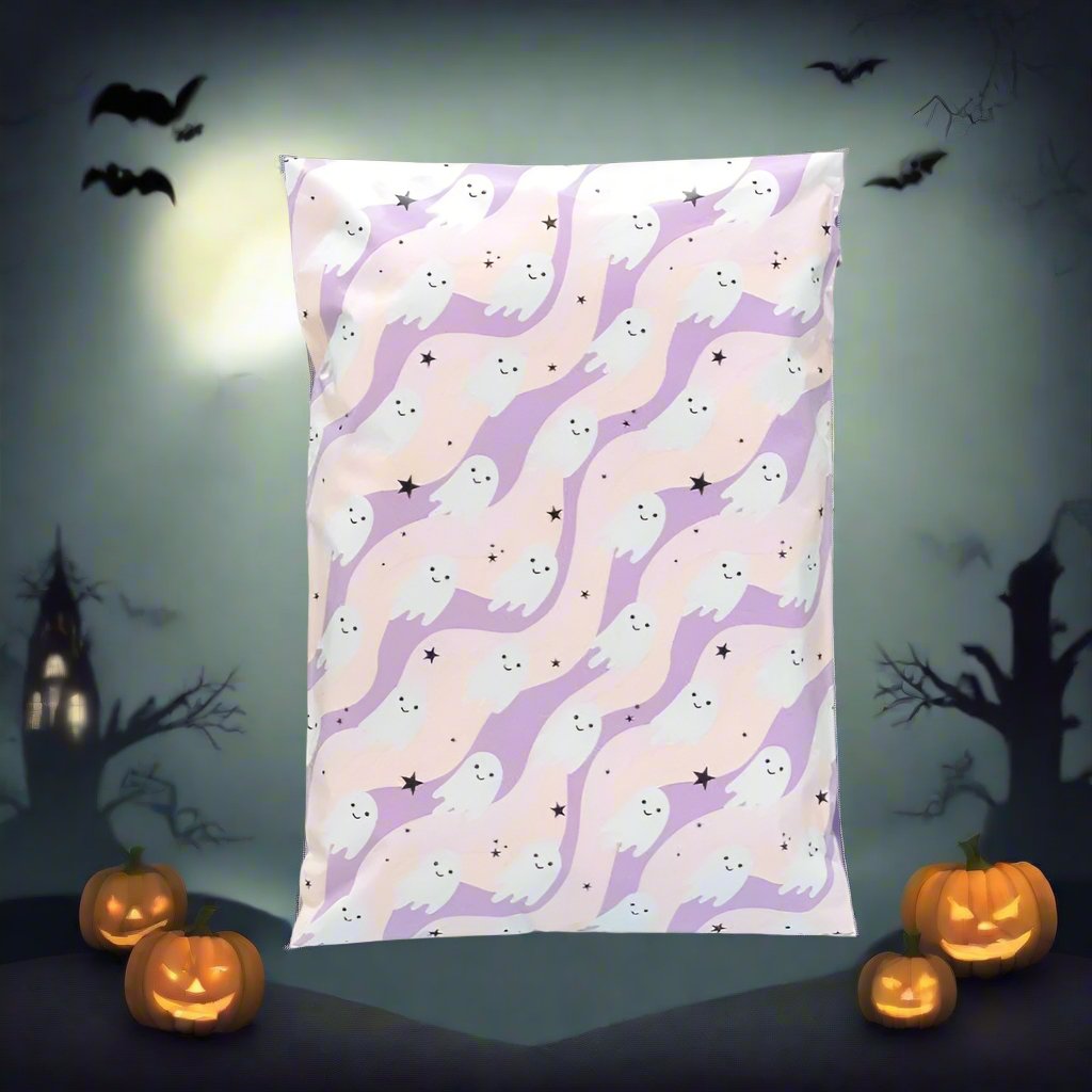 Ghosts Halloween Poly Mailers Size 7.5x10.5 Shipping Bags - Shipping In Style