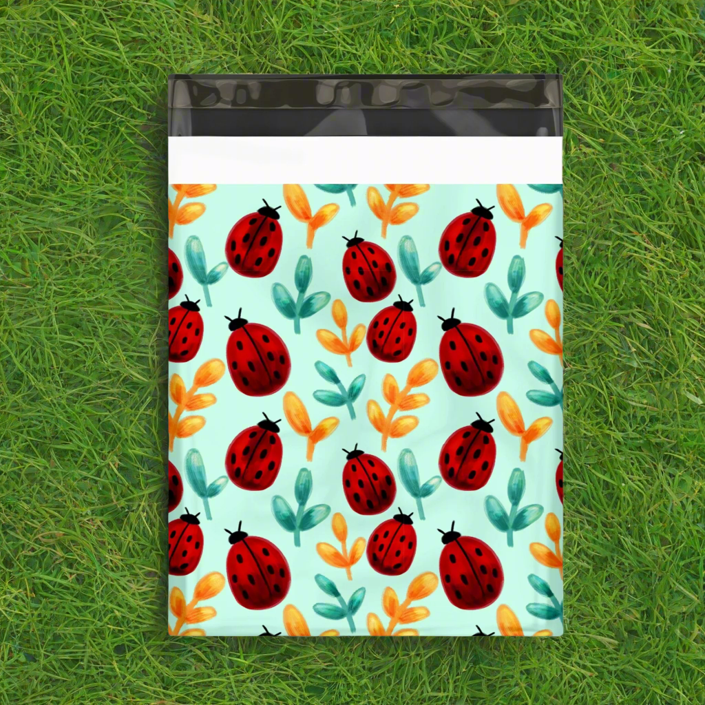 Lady Bug Poly Mailers Size 10x13 Spring Shipping Bags