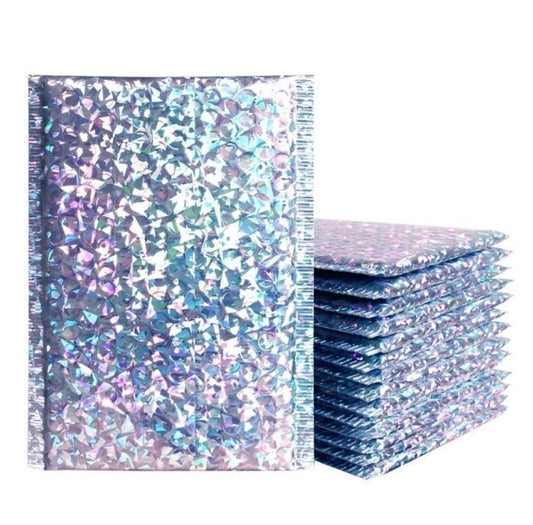 Laser Holographic Metallic Bubble Mailers Size 5x8 Padded Shipping Bags - Shipping In Style