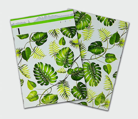 Leaf Design Monstera Poly Mailers Size 10x13 Shipping Bags - Shipping In Style