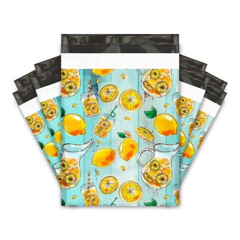 Lemonade Tea Poly Mailers Size 10x13 Shipping Bags - Shipping In Style