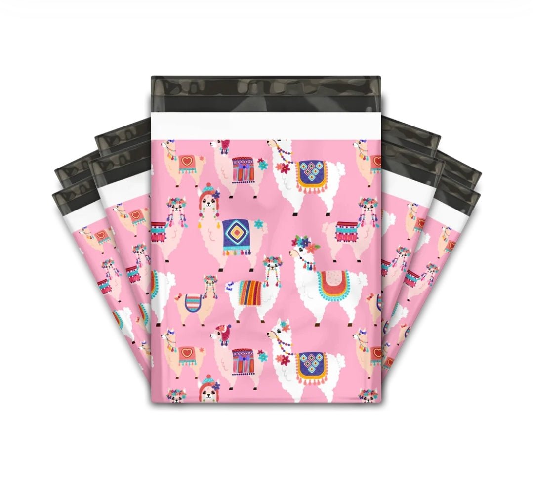 Llama Pink Poly Mailers Size 10x13 Colorful Shipping Bags - Shipping In Style