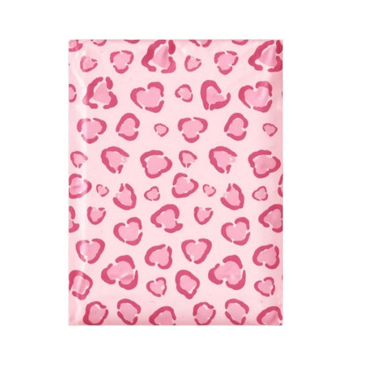 Pink leopard print poly mailers 