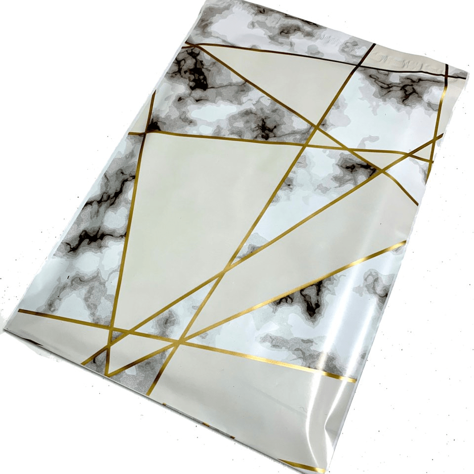 Marble Metallic Poly Mailers Size 10x13 Colorful Shipping Bags - Shipping In Style
