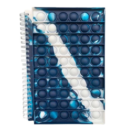 Navy White Fidget Notebooks Bubble Pop Toy Popper Note Book - Shipping In Style