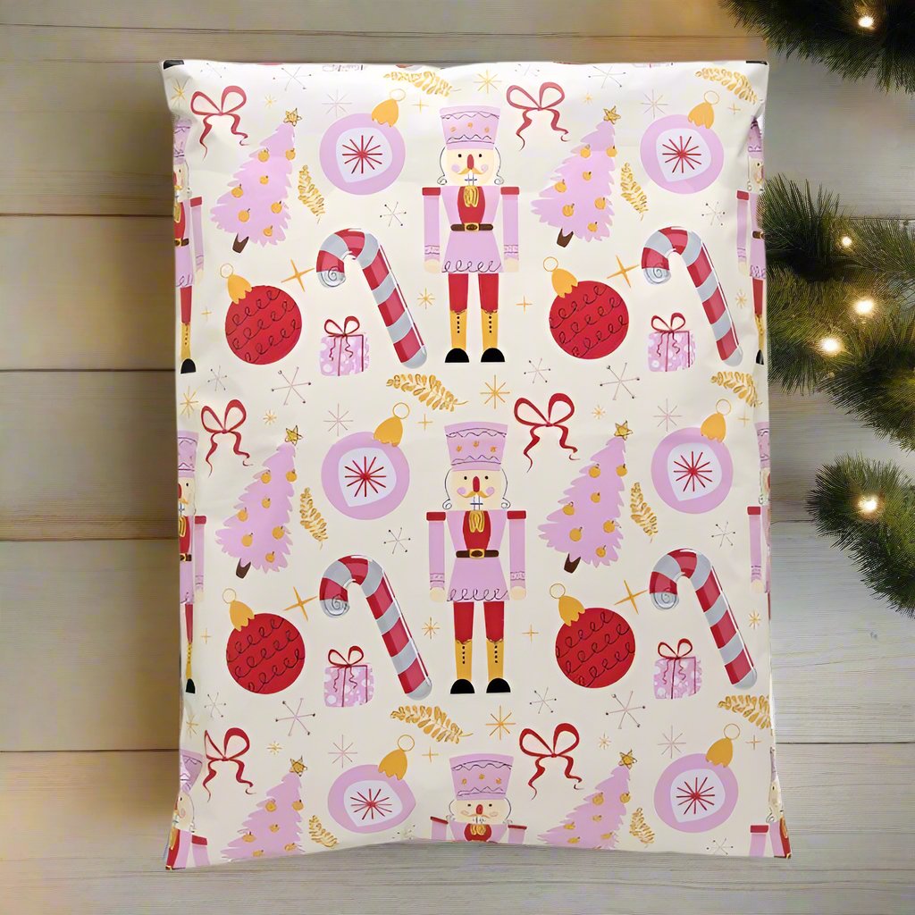 Nutcracker Poly Mailers Size 14.5x19 Christmas Shipping Bags - Shipping In Style