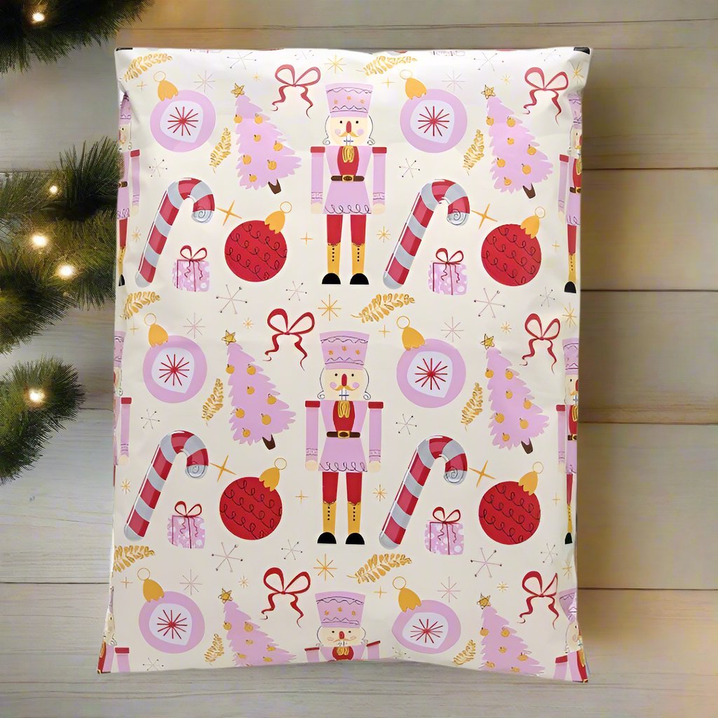 Nutcracker Poly Mailers Size 14.5x19 Christmas Shipping Bags - Shipping In Style