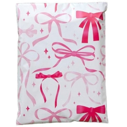 Pink Bow Poly Mailers Size 10x13 Shipping Bags - Shipping In Style