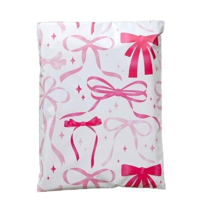 Pink Bow Poly Mailers Size 10x13 Shipping Bags - Shipping In Style