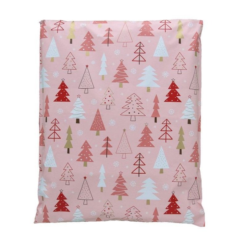 Pink Christmas Tree Poly Mailers Size 14x17 Shipping Bags - Shipping In Style