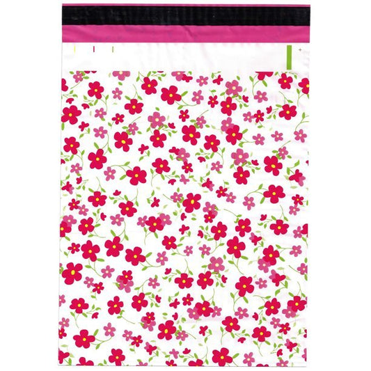 Pink Flowers Floral Poly Mailers Size 12x15.5 Colorful Shipping Bags - Shipping In Style