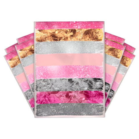 Pink Glitter Stripes Poly Mailers Size 10x13 Colorful Shipping Bags - Shipping In Style