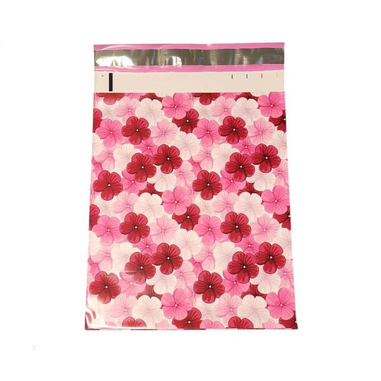 Pink Hibiscus Flower Poly Mailers Size 10x13 Colorful Shipping Bags - Shipping In Style