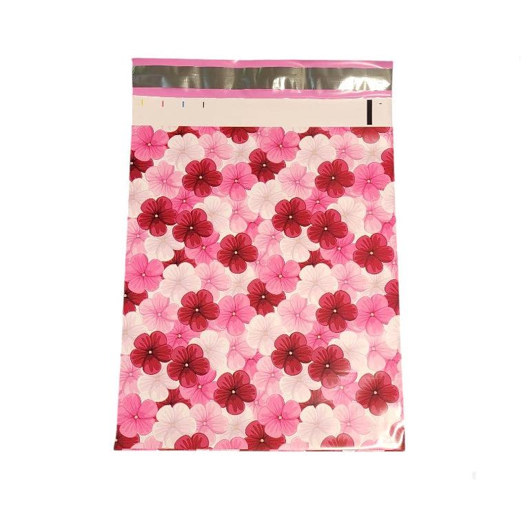 Pink Hibiscus Flower Poly Mailers Size 10x13 Colorful Shipping Bags - Shipping In Style