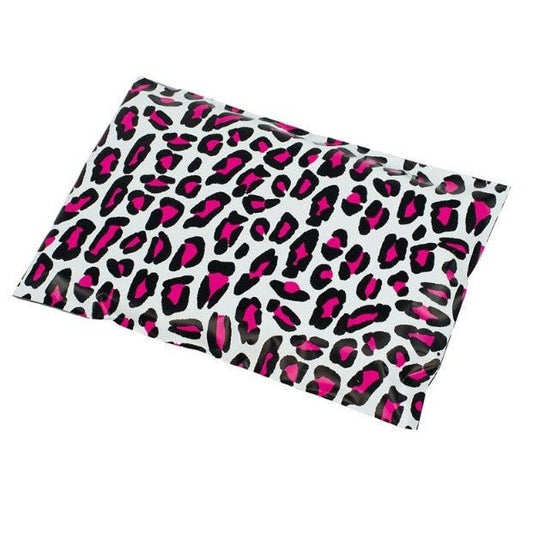 Pink Leopard Print Poly Mailers Size 7x10 Shipping Supply Bags - Shipping In Style