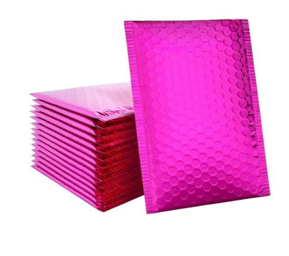 Pink Metallic Bubble Mailers Size 5x7 Padded Shipping Bags - Shipping In Style