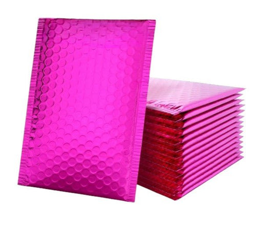 Pink Metallic Bubble Mailers Size 5x7 Padded Shipping Bags - Shipping In Style