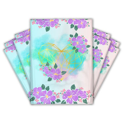 Pink & Purple Heart Poly Mailers Size 10x13 Shipping Bags - Shipping In Style