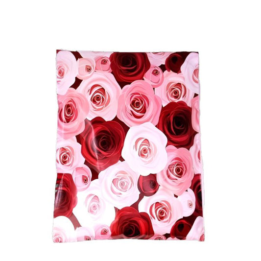 Pink Rose Poly Mailers Size 10x13 Colorful Shipping Bags - Shipping In Style
