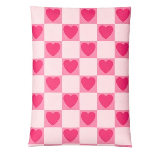 Pink Heart Check Poly Mailers Size 14x17 Valentine Shipping Bags