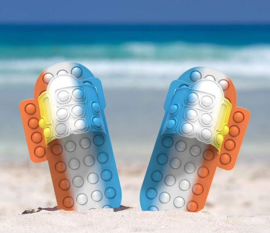 Pop Shoe Slippers Fidget Bubble Pop Toy Sandal 9.65 Inch Length One Size Only - Shipping In Style