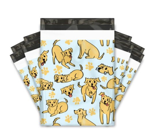 Puppy Dog Print Poly Mailers Size 10x13 Shipping Bags - Shipping In Style