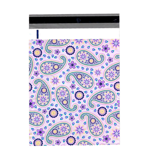 Purple Paisley Poly Mailers Size 6x9 Shipping Bags - Shipping In Style