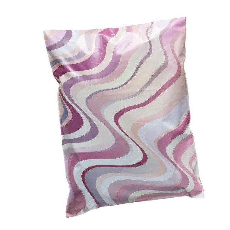 Purple Pink Abstract Poly Mailers Size 14x17 Colorful Shipping Bags - Shipping In Style