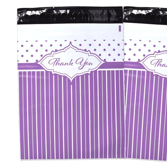 Purple Thank You Poly Mailers Size 10x13 Shipping Bags - Shipping In Style