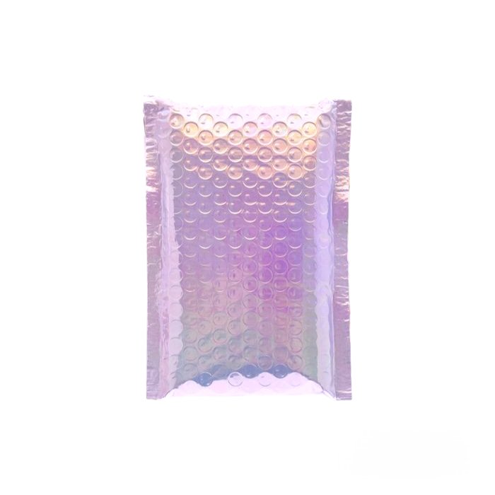 Purple Tint Silver Metallic Holographic Bubble Mailers Size 10.5x16 Shipping Bags - Shipping In Style