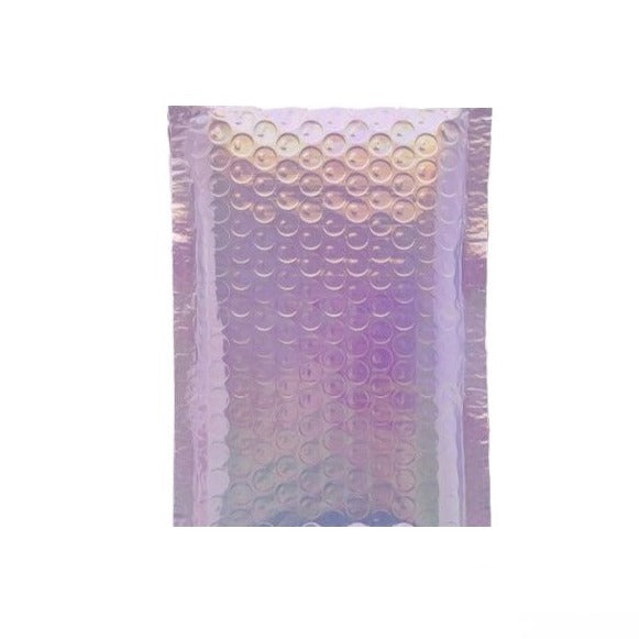 Purple Tint Silver Metallic Holographic Bubble Mailers Size 10.5x16 Shipping Bags - Shipping In Style