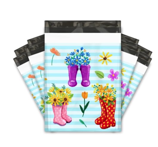 Rain Boots Colorful Poly Mailers Size 10x13 Shipping Bags - Shipping In Style