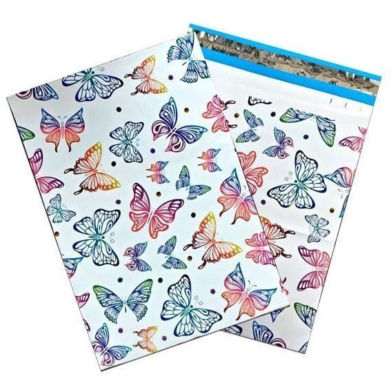 Rainbow Butterflies Poly Mailers Size 10x13 Butterfly Shipping Bags - Shipping In Style