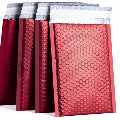 Red Gloss Matte Bubble Mailers Size 8.5x12 Padded Shipping Bags - Shipping In Style