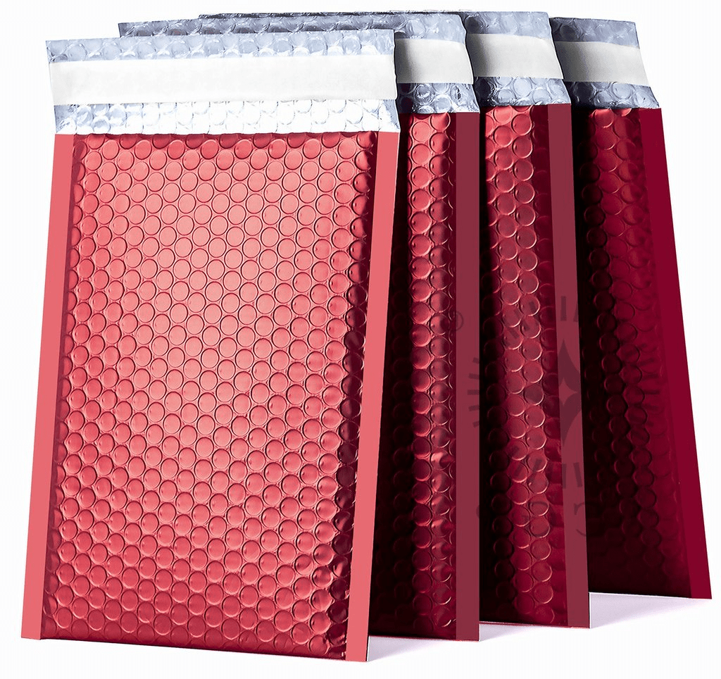 Red Gloss Matte Bubble Mailers Size 8.5x12 Padded Shipping Bags - Shipping In Style