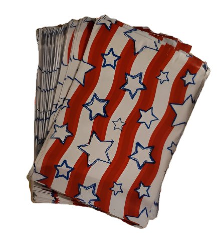 Red White & Blue Stars USA Patriotic Poly Mailers Size 10x13 Colorful Shipping Bags - Shipping In Style