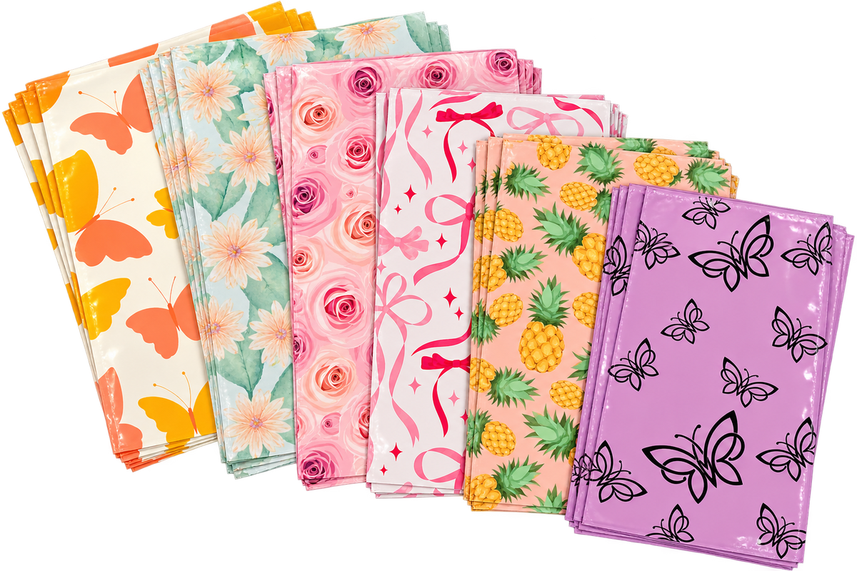 Spring Bundle Poly Mailers 30 Piece Variety of 4 different Sizes 6x9, 7.5x10.5, 9x12, 10x13 Shipping Bags Supplies