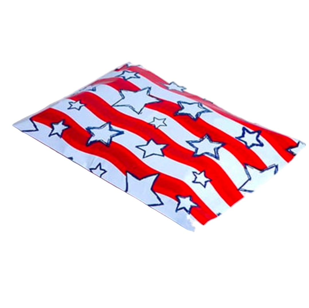 mailer with American flag design on a white background